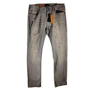 Ring of Fire jeans mens 36x32 blue denim slim fit stretch distressed Cayenne